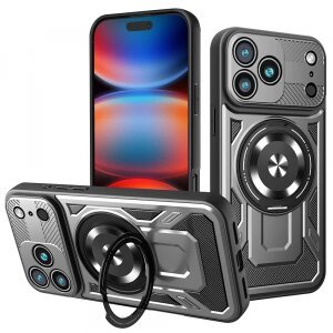 Husa pentru Apple iPhone 17 Pro Max, Techsuit, RuggedCam, Gri