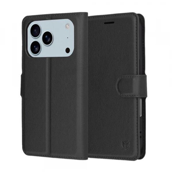 Husa pentru Apple iPhone 17 Pro, Techsuit, Leather Folio, Neagra