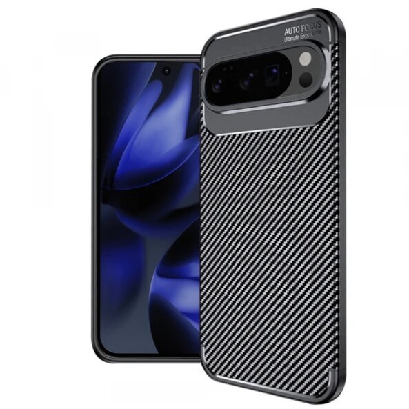 Husa pentru Google Pixel 10 Pro XL, Techsuit, CarbonFiber, Neagra