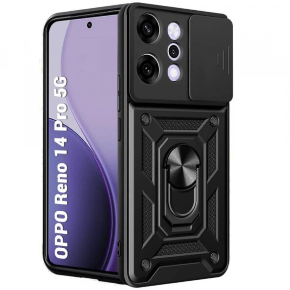 Husa pentru Oppo Reno14 Pro, Techsuit, CamShield, Neagra