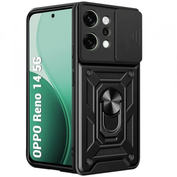 Husa pentru Oppo Reno14, Techsuit, CamShield, Neagra
