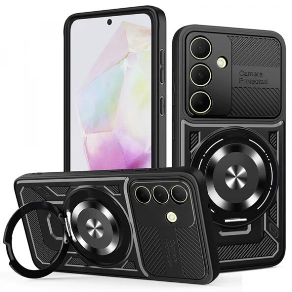 Husa pentru Samsung Galaxy A35 5G A356, Techsuit, RuggedCam, Neagra