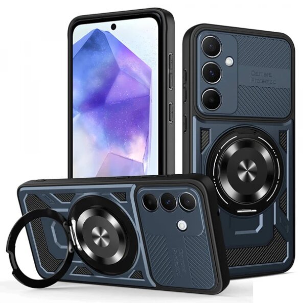 Husa pentru Samsung Galaxy A55 5G A556, Techsuit, RuggedCam, Albastra