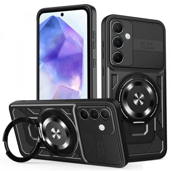 Husa pentru Samsung Galaxy A55 5G A556, Techsuit, RuggedCam, Neagra