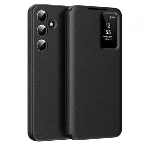 Husa pentru Samsung Galaxy A56 A566, Techsuit, SmartView, Neagra