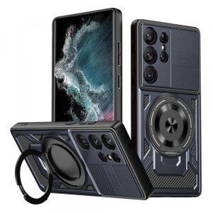 Husa pentru Samsung Galaxy S22 Ultra 5G S908, Techsuit, RuggedCam, Albastra