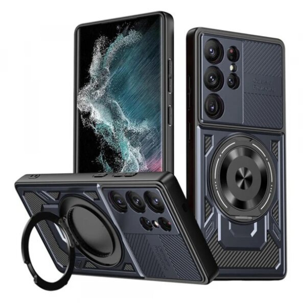 Husa pentru Samsung Galaxy S22 Ultra 5G S908, Techsuit, RuggedCam, Albastra