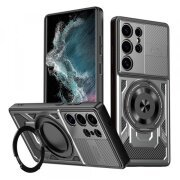 Husa pentru Samsung Galaxy S22 Ultra 5G S908, Techsuit, RuggedCam, Gri