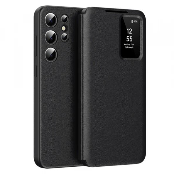 Husa pentru Samsung Galaxy S22 Ultra 5G S908, Techsuit, SmartView, Neagra