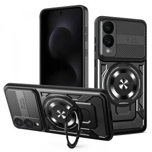 Husa pentru Samsung Galaxy S25 Edge S937, Techsuit, RuggedCam, Neagra