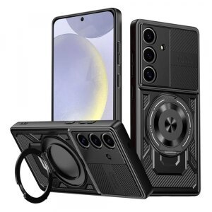 Husa pentru Samsung Galaxy S25 S931 / S24 S921, Techsuit, RuggedCam, Neagra