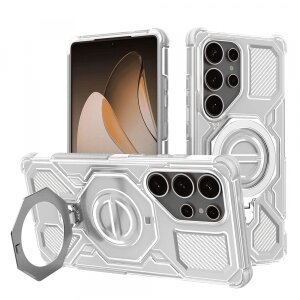 Husa pentru Samsung Galaxy S25 Ultra S938, Techsuit, Carbon Shield Pro, Alba