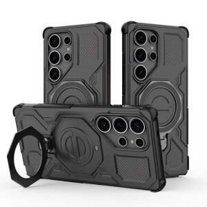 Husa pentru Samsung Galaxy S25 Ultra S938, Techsuit, Carbon Shield Pro, Neagra