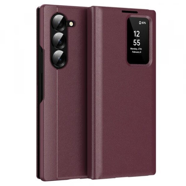 Husa pentru Samsung Galaxy Z Fold5 F946, Techsuit, SmartView, Rosie