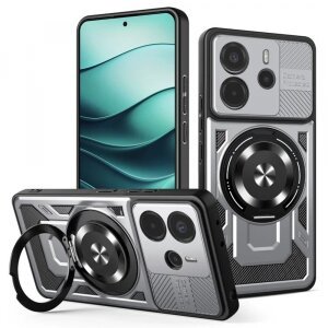 Husa pentru Xiaomi Redmi Note 14 5G, Techsuit, RuggedCam, Gri