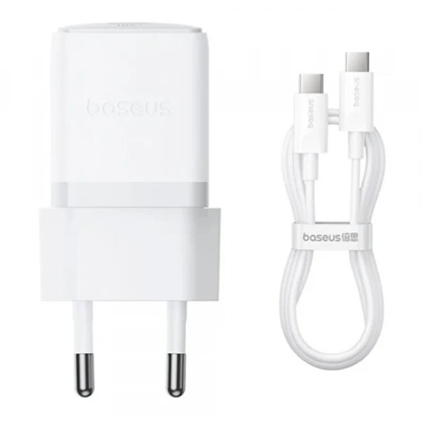Incarcator Retea Cu Cablu Baseus Palm, 30W, 3A, 1 x USB-C, Alb P10111605213-01 