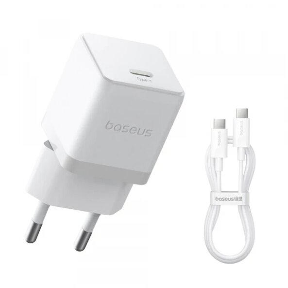 Incarcator Retea Cu Cablu USB-C Baseus Palm, 20W, 3A, 1 x USB-C, Alb P10111602213-01 