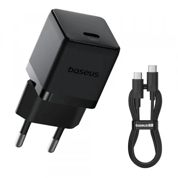 Incarcator Retea Cu Cablu USB-C Baseus Palm, 20W, 3A, 1 x USB-C, Negru P10111602113-01 