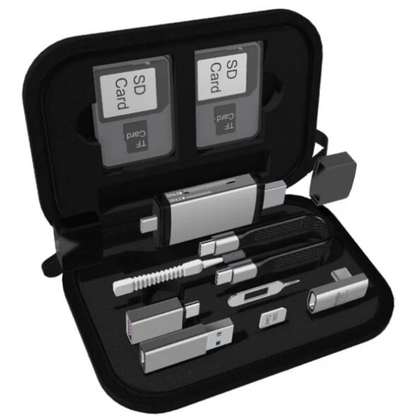 Cititor Card USB / USB-C OEM OmniLink Pro-002 Travel, 7in1, Gri