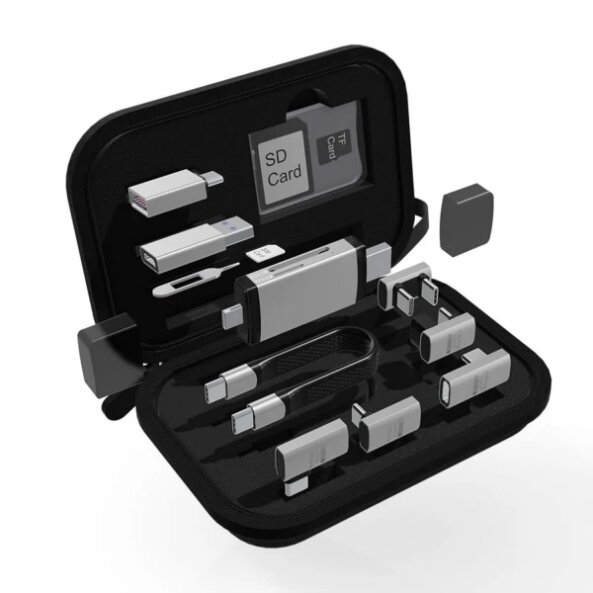 Cititor Card USB / USB-C OEM OmniLink Pro-003 Travel, 10in1, Gri