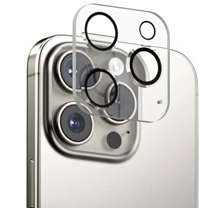 Folie de protectie Camera Spate Anank Guard pentru Apple iPhone 16 Pro Max / 16 Pro, Sticla securizata, Neagra