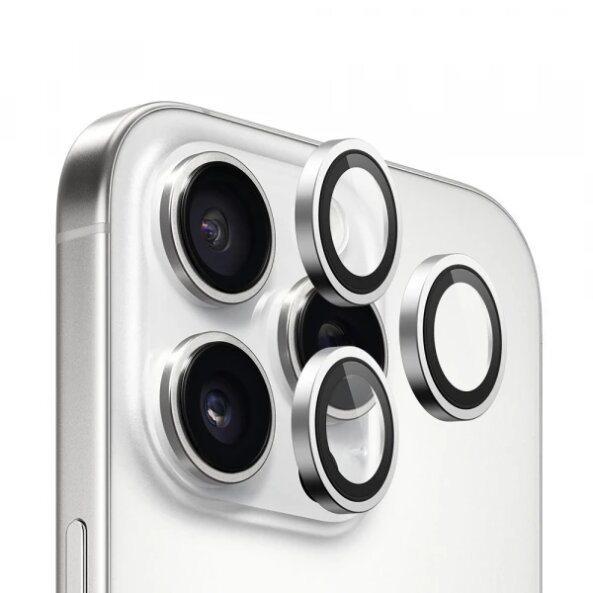 Folie de protectie Camera Spate Blueo 99 Anti-Refective HD pentru Apple iPhone 16 Pro Max / 16 Pro, Sticla securizata, Argintie