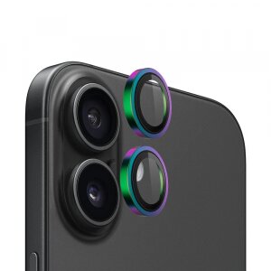 Folie de protectie Camera Spate Blueo Metal Frame pentru Apple iPhone 15 Plus / 15, Sticla securizata, Set 2 bucati, Multicolor