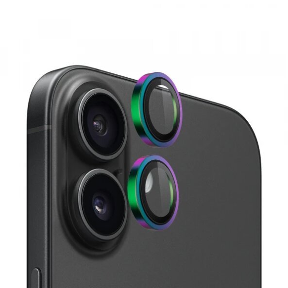 Folie de protectie Camera Spate Blueo Metal Frame pentru Apple iPhone 15 Plus / 15, Sticla securizata, Set 2 bucati, Multicolor