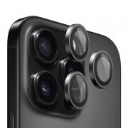 Folie de protectie Camera Spate Blueo Metal Frame pentru Apple iPhone 16e, Sticla securizata, Neagra