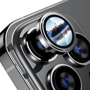 Folie de protectie Camera Spate Lito S+ pentru Apple iPhone 14 Pro, Sticla securizata, Argintie