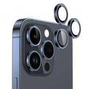 Folie de protectie Camera Spate Lito S+ pentru Apple iPhone 15 Pro Max / 15 Pro, Sticla securizata, Albastra