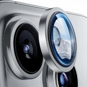 Folie de protectie Camera Spate Lito S+ pentru Apple iPhone 16 Pro Max / 16 Pro, Sticla securizata, Argintie