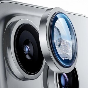 Folie de protectie Camera Spate Lito S+ pentru Apple iPhone 16 Pro Max / 16 Pro, Sticla securizata, Argintie