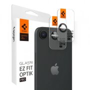 Folie de protectie Camera Spate Spigen GlastR EZ FIT Pro pentru Apple iPhone 16e, Sticla securizata, Set 2 bucati, Neagra