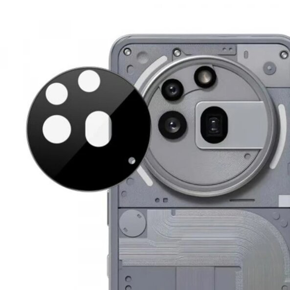 Folie de protectie Camera Spate Techsuit pentru Nothing Phone (3a) Pro, Sticla securizata, Neagra