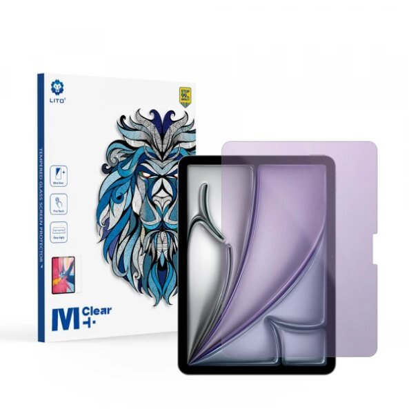 Folie de protectie Ecran Anti Blue Light Lito Classic pentru Apple iPad Air 11 (2025) / Air 11 (2024), Sticla securizata, Full Glue, 2.5D