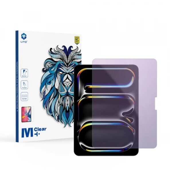 Folie de protectie Ecran Anti Blue Light Lito Classic pentru Apple iPad Pro 11 (2024), Sticla securizata, Full Glue, 2.5D