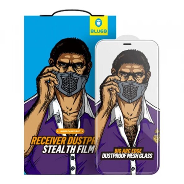 Folie de protectie Ecran Blueo Anti-Dust HD pentru Apple iPhone 12 Pro Max, Sticla securizata, Full Glue, Neagra