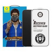 Folie de protectie Ecran Blueo Anti-Dust HD pentru Apple iPhone 16 Plus / 15 Plus, Sticla securizata, Full Glue, Neagra