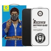 Folie de protectie Ecran Blueo Anti-Dust HD pentru Apple iPhone 16 Pro, Sticla securizata, Full Glue, Neagra