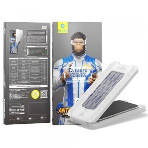 Folie de protectie Ecran Blueo Anti-Reflective HD Applicator Pro pentru Apple iPhone 16 Pro Max, Sticla securizata, Full Glue, Neagra