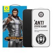 Folie de protectie Ecran Blueo Anti-Static HD pentru Apple iPhone 12 / 12 Pro, Sticla securizata, Full Glue, Neagra