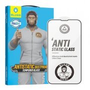 Folie de protectie Ecran Blueo Anti-Static HD pentru Apple iPhone 16e / 14 / 13 Pro / 13, Sticla securizata, Full Glue, Neagra