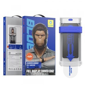 Folie de protectie Ecran Blueo HD Applicator Pro pentru Apple iPhone 16 Pro Max, Sticla securizata, Full Glue, 3D, Neagra