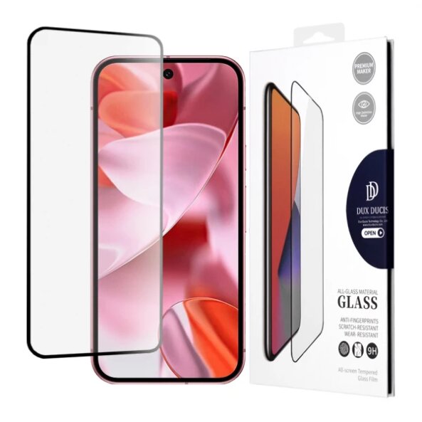 Folie de protectie Ecran DUX DUCIS pentru Google Pixel 9 / 9 Pro, Sticla securizata, Full Glue, Neagra