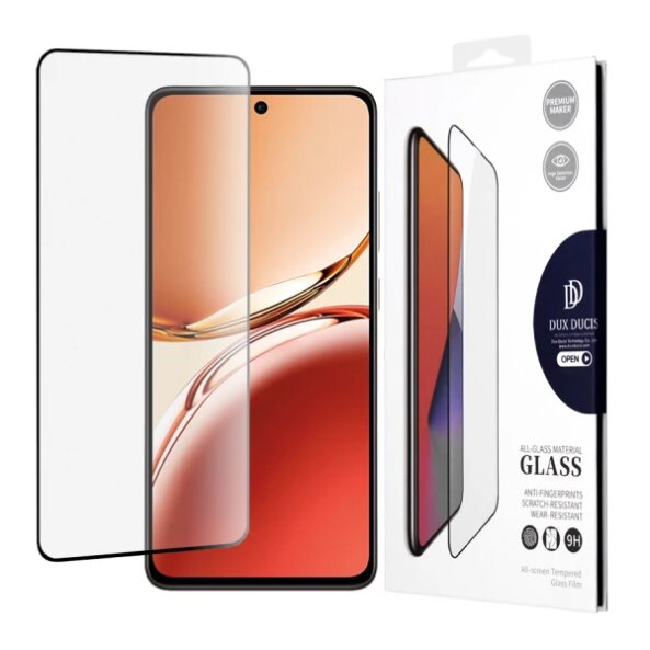 Folie de protectie Ecran DUX DUCIS pentru Oppo Reno12 FS 5G / Reno12 FS 4G / Reno12 F 4G / Reno12 F, Sticla securizata, Full Glue, Neagra