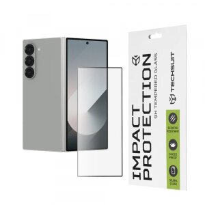 Folie de protectie Ecran Exterior Techsuit pentru Samsung Galaxy Z Fold6 F956, Sticla securizata, Full Glue, 111D, Neagra