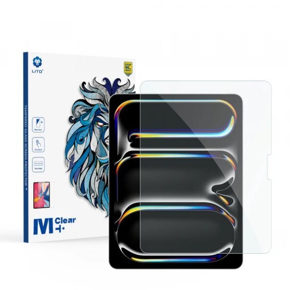 Folie de protectie Ecran Lito Classic pentru Apple iPad Air 13 (2025) / Pro 13 (2024) / Air 13 (2024), Sticla securizata, Full Glue, 2.5D