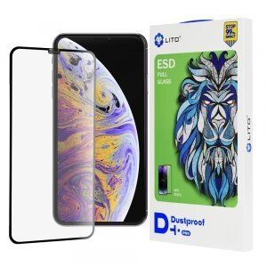 Folie de protectie Ecran Lito D+ Pro Dustproof pentru Apple iPhone 11 Pro Max / XS Max, Sticla securizata, Full Glue, Neagra