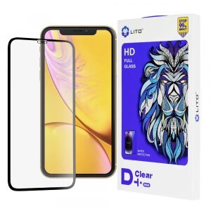 Folie de protectie Ecran Lito D+ Pro pentru Apple iPhone 11 / XR, Sticla securizata, Full Glue, Neagra